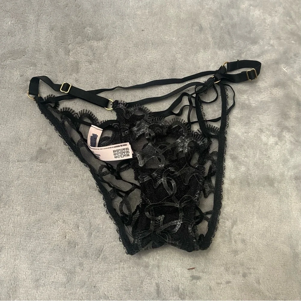 New! SET Victoria’s Secret shimmer heart bra panty black 10284 10409